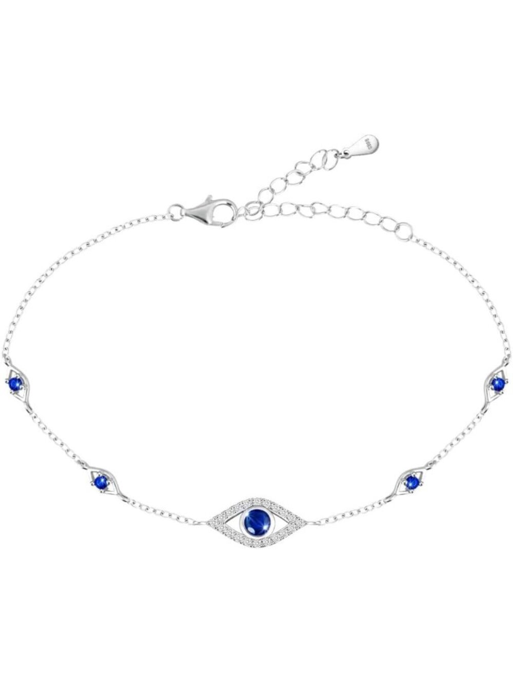 Sterling Silver Evil Eye Bracelet for Women | Protection Charm Jewelry Gift